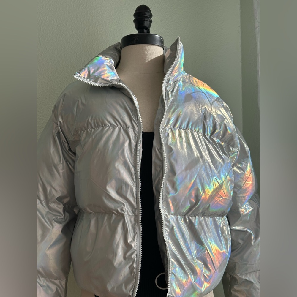 Fabletics XS Iridescent Puffer Winter Jacket